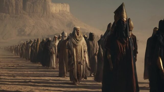 A funeral procession for a noble in Ancient Egypt 4K Video