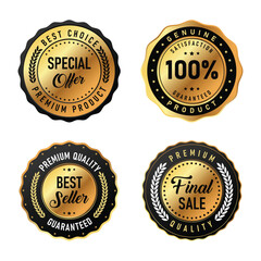 Unique collection of premium quality badges and stickers for special offers and guaranteed satisfaction