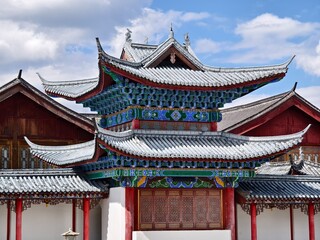 Fototapeta premium The architecture of Mu Mansion in Lijiang city, Yunnan, China