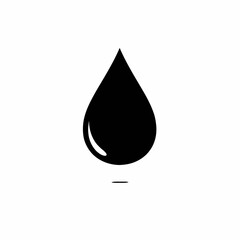 Fototapeta premium Isolated black water drop with reflection graphic silhouette