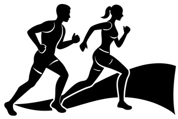 Vector art of silhouette of 