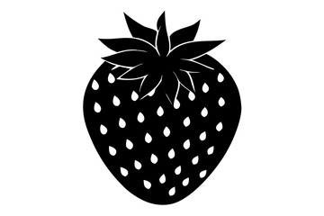Vector art of silhouette of a strawberry