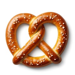 Salted Pretzel Isolated on White Background – Realistic Baked Snack Image