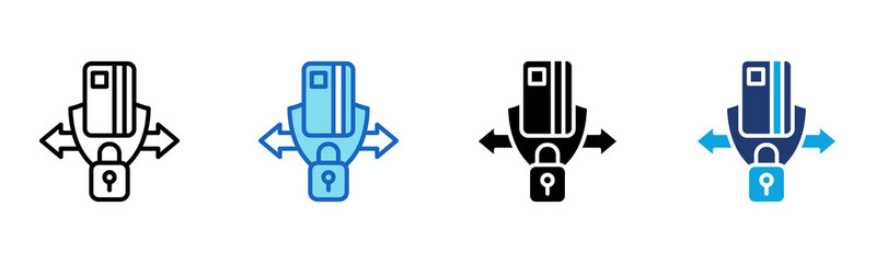 Secure Transaction icon Multi Style Vector Illustration