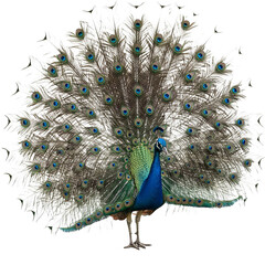 Peacock Feathers: Stunning Avian Display, Detailed Plumage, Vibrant Colors