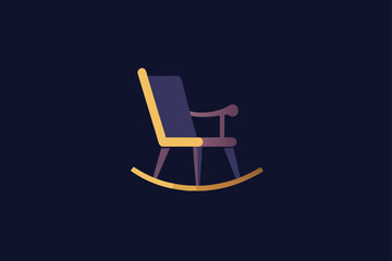 Empty Rocking Chair Slowly Moving in a Dark Room