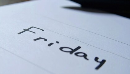 Friday handwritten on notepad