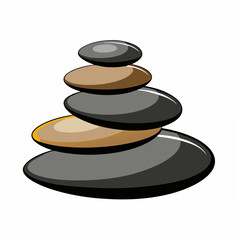 Stacked smooth stones balanced on a white background stacked stones zen stones