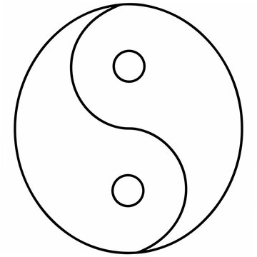 recommend clip art: Yin Yang symbol black outline on white balance harmony