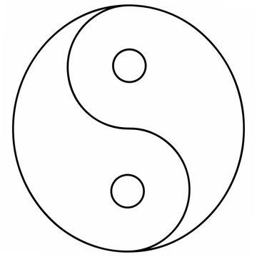 recommend clip art: Yin Yang symbol black outline on white taoism philosophy