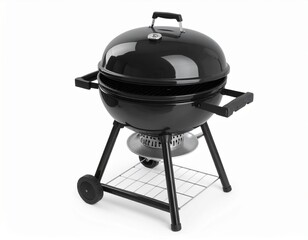Kettle-Style Charcoal Barbecue Grill with Lid, isolated on white background