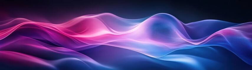Abstract Flowing Waves in Vibrant Pink and Blue Hues