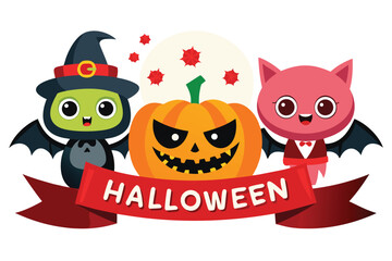 Cartoon Halloween Dog Illustration Spooky and Fun Design for Festive Occasions