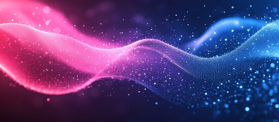 Obraz premium Abstract Pink and Blue Glittering Waves with Bokeh