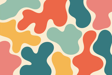 Playful abstract background design with vibrant colors perfect for textiles, prints, and graphic projects with a retro touch.