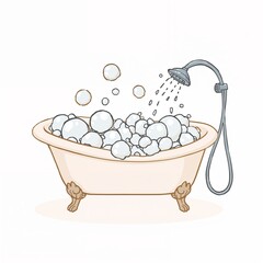 "Bubbly Bliss: The Cartoon Bathtub Escape"
