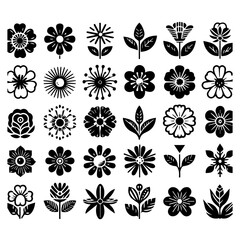 black and white floral elements