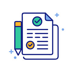 Checklist with pencil and checkmarks, representing validation, completed tasks, forms, organization and planning
