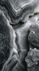 Natural stone surface showcasing intricate patterns of gray and gold hues with a polished finish