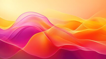 Abstract Background with Swirling Pink and Yellow Waves