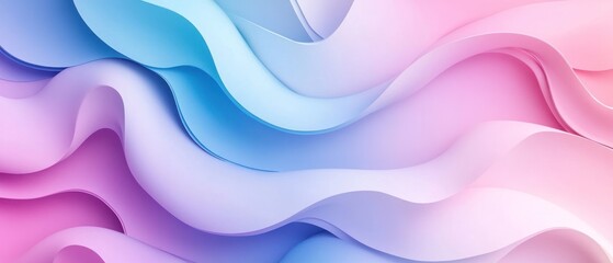 Obraz premium Abstract Pastel Pink and Blue Wavy Design