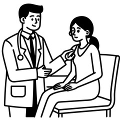 Continuous Line Animation of Doctor Examining Patient – Medical Health Concept

