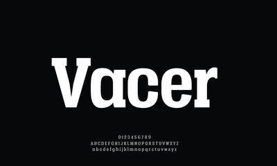 Fototapeta premium Attractive elegant Vacer Serif Personal Bold serif alphabet display font vector with ligature style