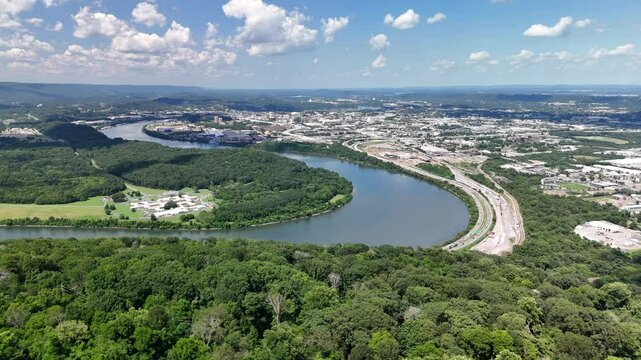 Aerial Drone Footage of Craven's House, Lookout Mountain, Chattanooga, TN