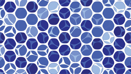 Obraz premium Abstract pattern of blue hexagons with internal triangular shapes creating a tiled effect