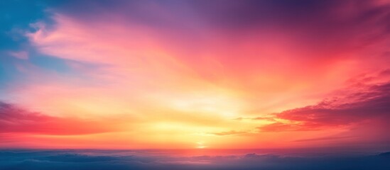 Vibrant Sunset Over a Sea of Clouds