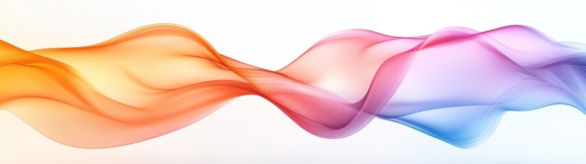Abstract Swirling Waves of Orange, Pink, and Blue