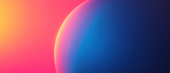 Abstract Gradient Background with a Blue Sphere and Pink and Yellow Hues