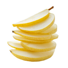 Apple slice isolated on transparent background