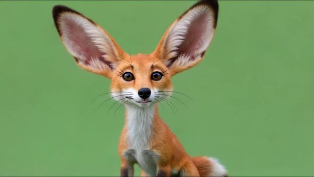 Fox with big ears: An endearing portrait of a fox, showcasing its uniquely oversized ears, capturing the charm and character of this beloved woodland creature against a gentle background.