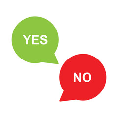 yes and no speech bubble icon vector