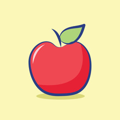  red apple fruits vector cartoon design for elements clipart and sticker