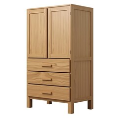 Modern Wooden Cabinet Isolated on White Background – Minimalist Furniture Design