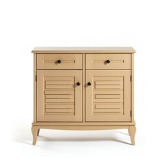 Wooden Cabinet Isolated on White Background – Modern Furniture and Interior Design Element

