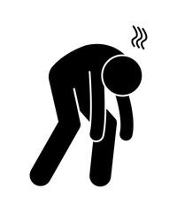 Fototapeta premium Stickman figure human cartoon silhouettes. people walking limply, running out of energy to walk. low power.
