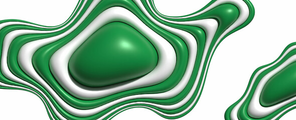 3D white and green milk liquid illustration background.