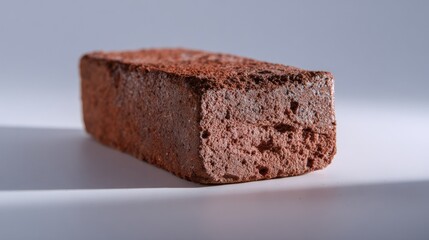 Single clinker brick on plain background for construction and design concepts.