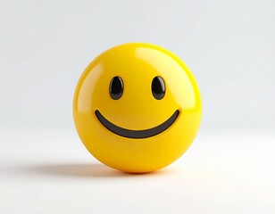 Fototapeta premium Bright Yellow Smiley Face 3D Rendering of Happiness and Positive Emotions