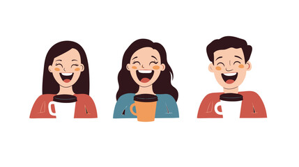 Fototapeta premium Joyful couple sitting together at a coffee shop in the morning, laughing and enjoying each other's company with warm sunlight, cozy atmosphere, and romantic connection—perfect for lifestyle, love,