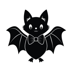 Cuddly Bat with Cute Bow Clipart