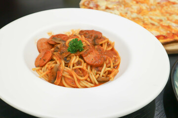 pasya or sausage spaghetti ,spaghetti or spicy spaghetti or sausage pasta