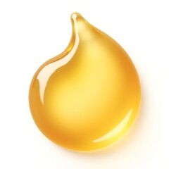 Glossy Oil Blob Isolated on White Background – Liquid Droplet for Beauty and Culinary Use


