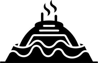 Renewable Geothermal Power Vector Icon