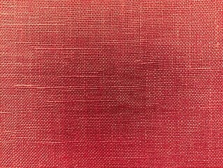 Red Textured Fabric Background Closeup Shot