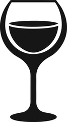 Black and White Wine Glass Icon