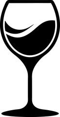 Monochrome Wine Glass Goblet Illustration